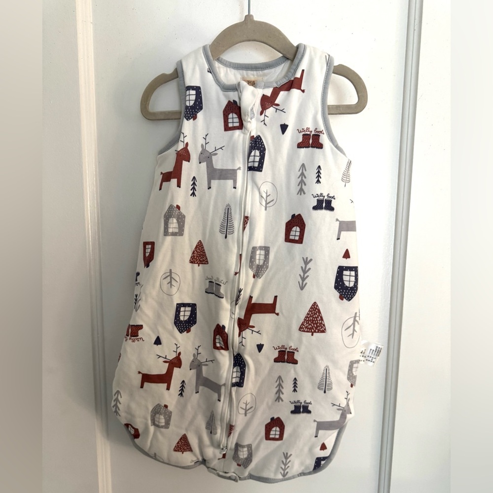 White and Red Sleep Sacks with Woodland Print